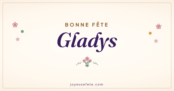 Image « Bonne fête Gladys » au format large