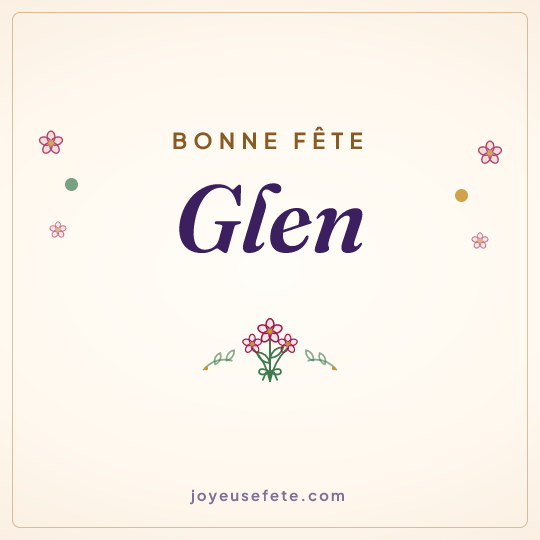 Image carrée « Bonne fête Glen » pour WhatsApp