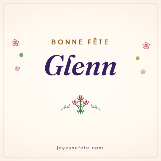 Image carrée « Bonne fête Glenn » pour WhatsApp