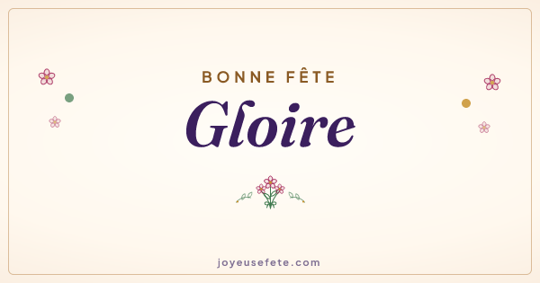 Image « Bonne fête Gloire » au format large