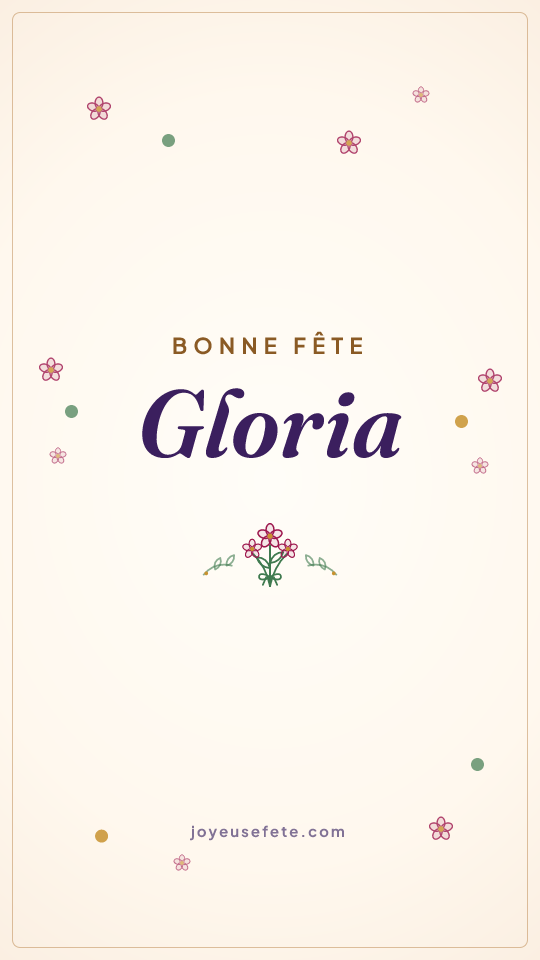 Image « Bonne fête Gloria » au format story