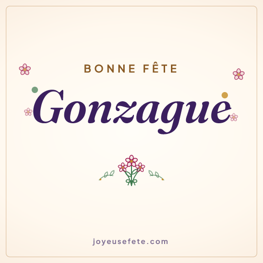 Image carrée « Bonne fête Gonzague » pour WhatsApp