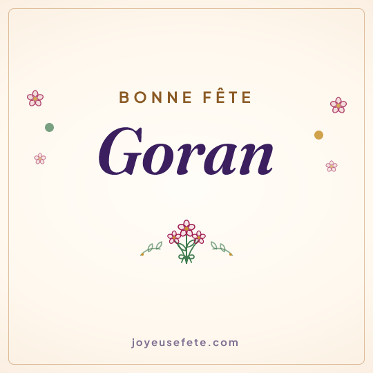 Image carrée « Bonne fête Goran » pour WhatsApp
