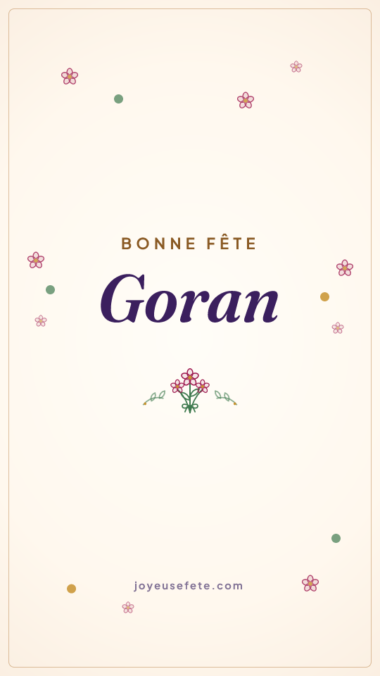 Image « Bonne fête Goran » au format story