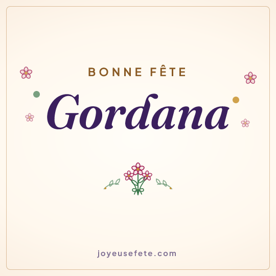 Image carrée « Bonne fête Gordana » pour WhatsApp