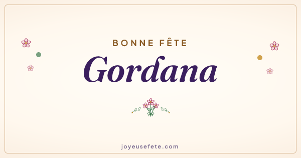 Image « Bonne fête Gordana » au format large
