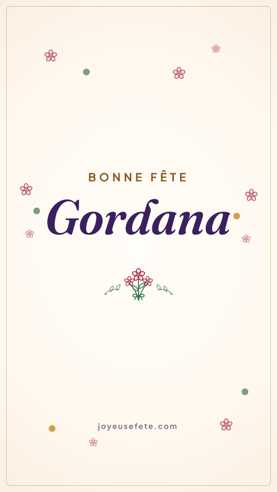 Image « Bonne fête Gordana » au format story
