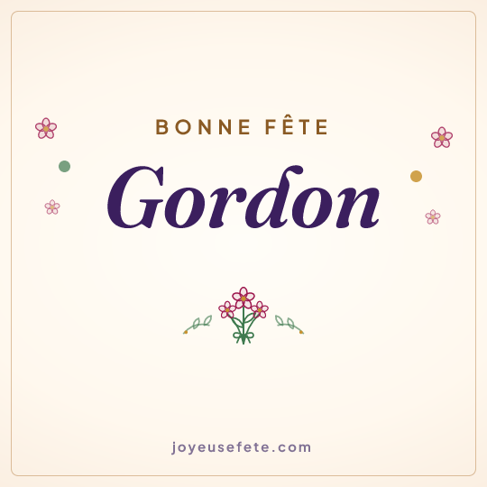 Image carrée « Bonne fête Gordon » pour WhatsApp