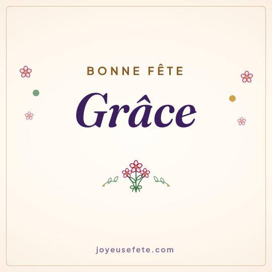 Image carrée « Bonne fête Grâce » pour WhatsApp