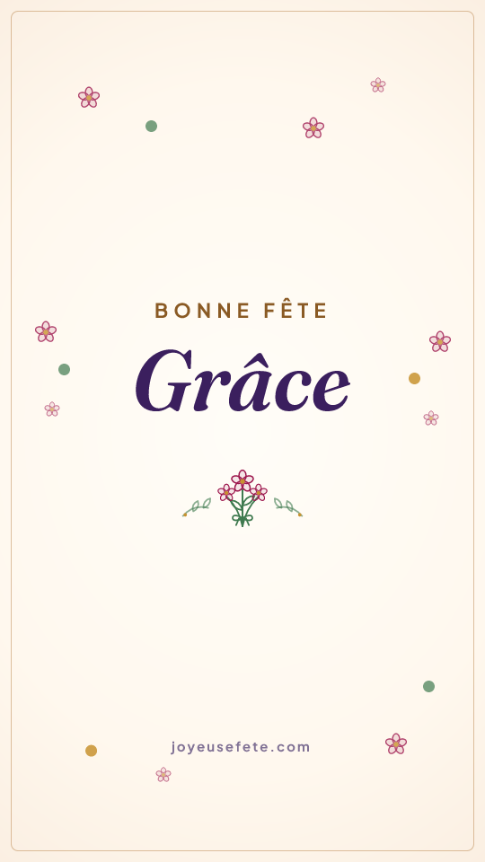 Image « Bonne fête Grâce » au format story
