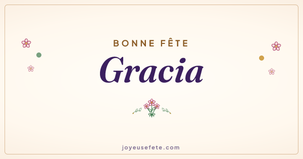 Image « Bonne fête Gracia » au format large