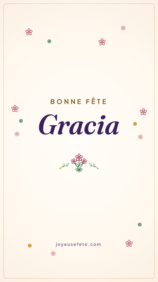 Image « Bonne fête Gracia » au format story