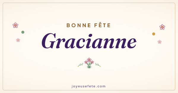Image « Bonne fête Gracianne » au format large
