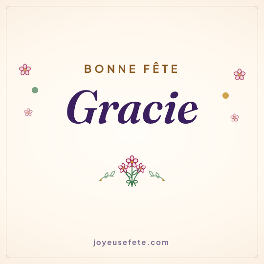 Image carrée « Bonne fête Gracie » pour WhatsApp