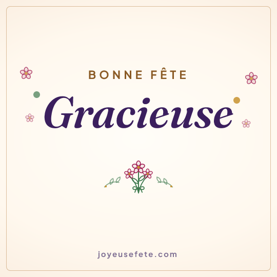 Image carrée « Bonne fête Gracieuse » pour WhatsApp