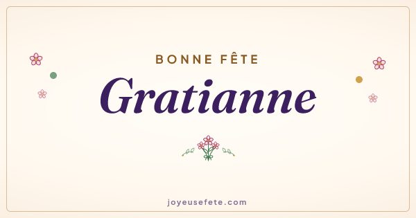 Image « Bonne fête Gratianne » au format large