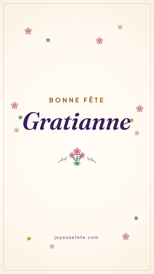 Image « Bonne fête Gratianne » au format story