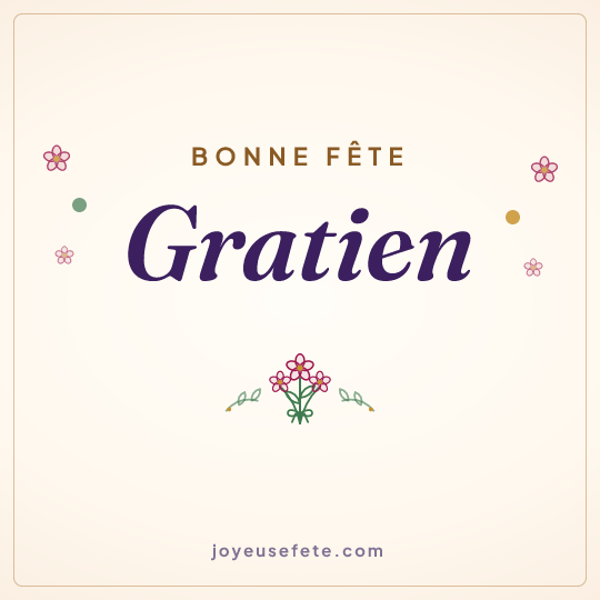 Image carrée « Bonne fête Gratien » pour WhatsApp