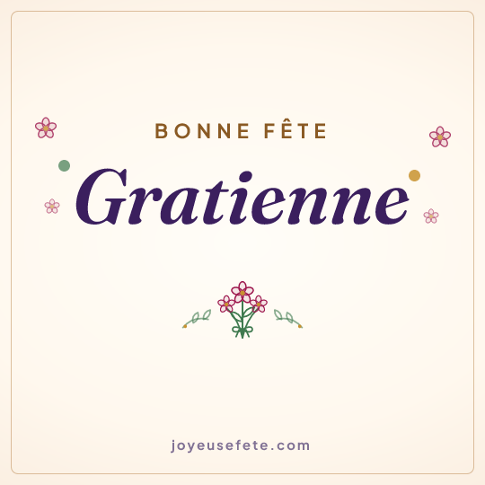 Image carrée « Bonne fête Gratienne » pour WhatsApp