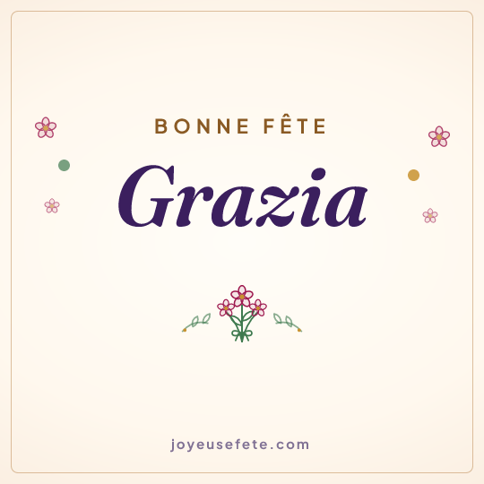Image carrée « Bonne fête Grazia » pour WhatsApp