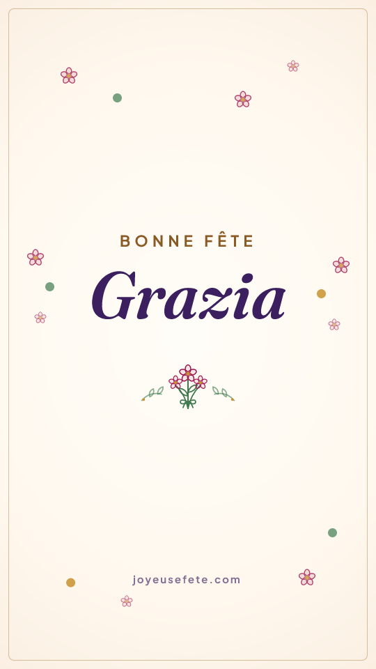 Image « Bonne fête Grazia » au format story