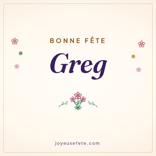 Image carrée « Bonne fête Greg » pour WhatsApp
