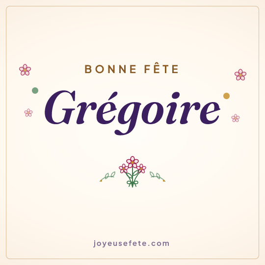 Image carrée « Bonne fête Grégoire » pour WhatsApp