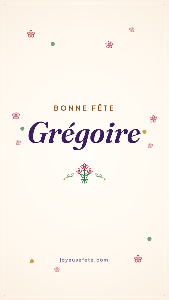 Image « Bonne fête Grégoire » au format story