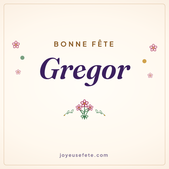 Image carrée « Bonne fête Gregor » pour WhatsApp