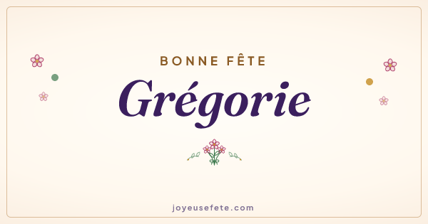 Image « Bonne fête Grégorie » au format large