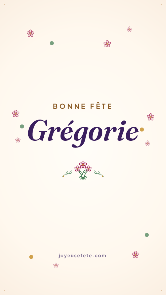 Image « Bonne fête Grégorie » au format story