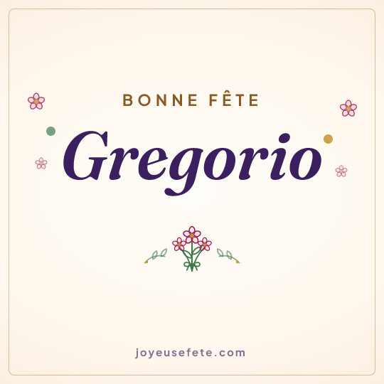 Image carrée « Bonne fête Gregorio » pour WhatsApp