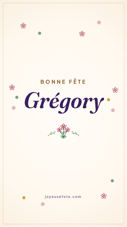Image « Bonne fête Grégory » au format story