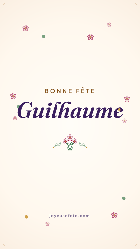 Image « Bonne fête Guilhaume » au format story