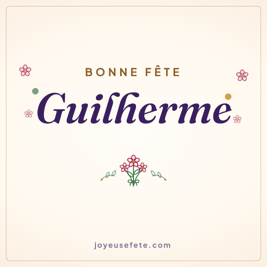 Image carrée « Bonne fête Guilherme » pour WhatsApp