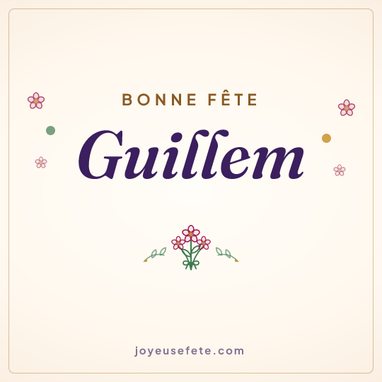 Image carrée « Bonne fête Guillem » pour WhatsApp