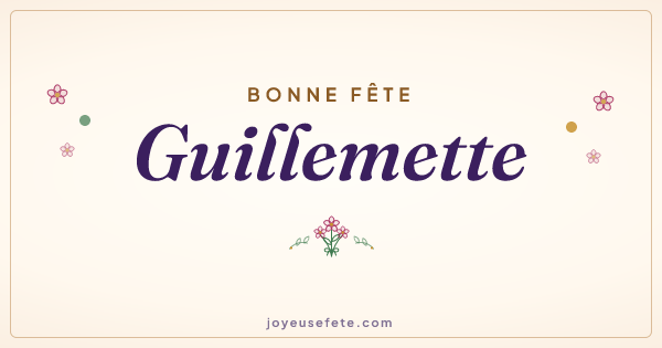 Image « Bonne fête Guillemette » au format large