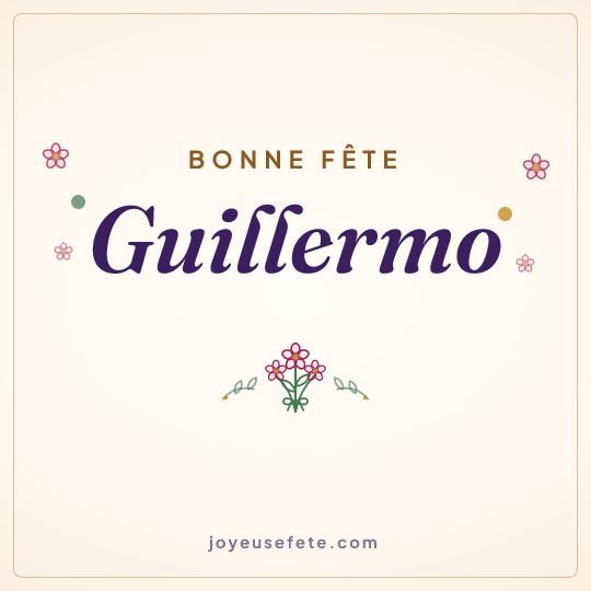 Image carrée « Bonne fête Guillermo » pour WhatsApp