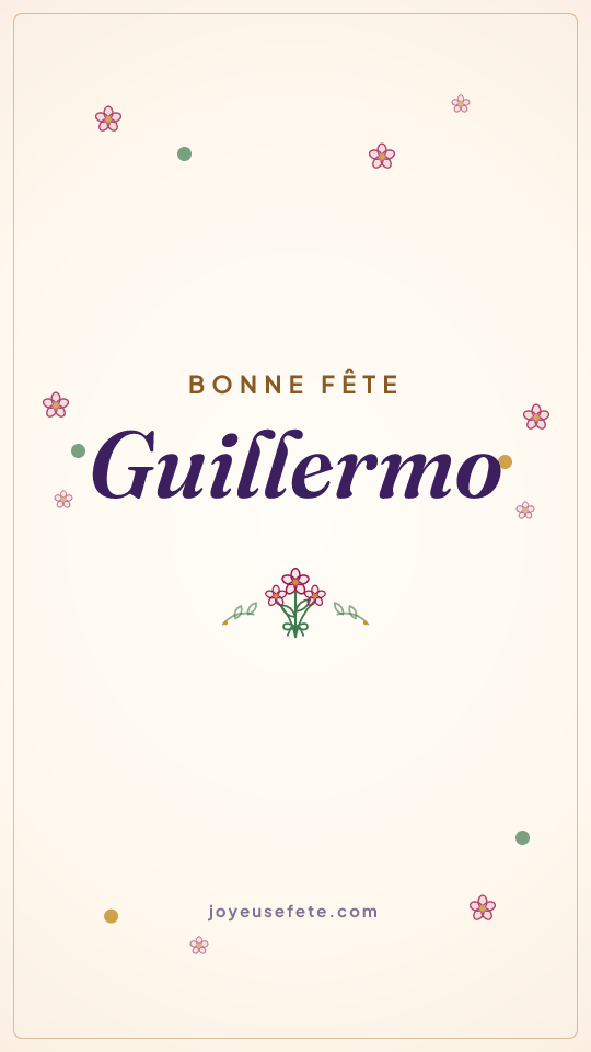 Image « Bonne fête Guillermo » au format story
