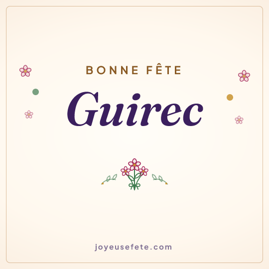 Image carrée « Bonne fête Guirec » pour WhatsApp