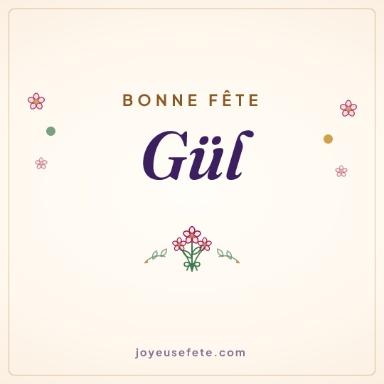 Image carrée « Bonne fête Gül » pour WhatsApp
