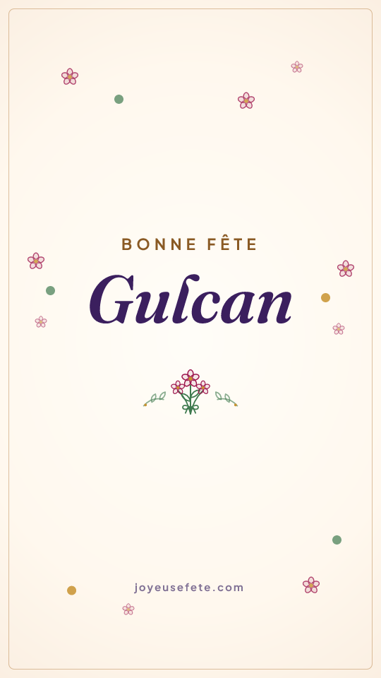 Image « Bonne fête Gulcan » au format story