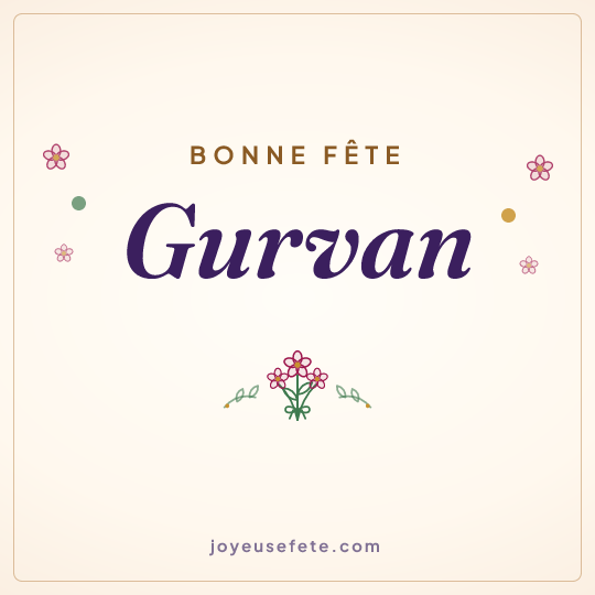 Image carrée « Bonne fête Gurvan » pour WhatsApp
