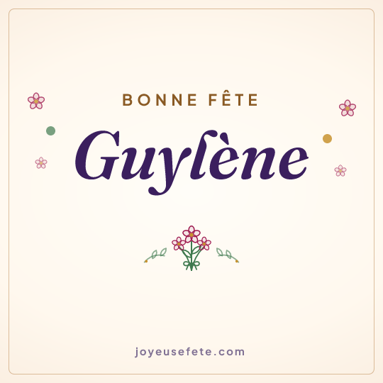Image carrée « Bonne fête Guylene » pour WhatsApp