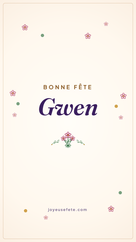 Image « Bonne fête Gwen » au format story