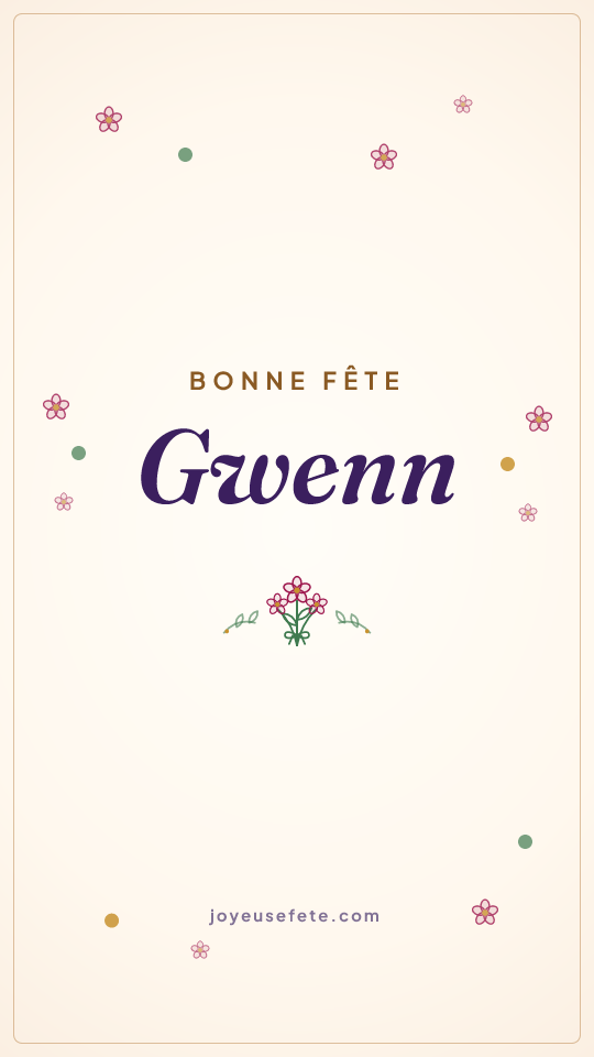 Image « Bonne fête Gwenn » au format story