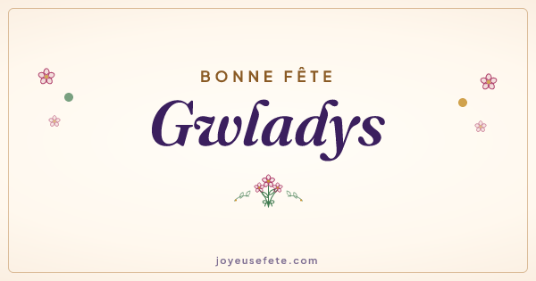 Image « Bonne fête Gwladys » au format large