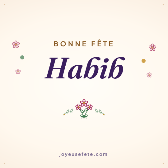 Image carrée « Bonne fête Habib » pour WhatsApp