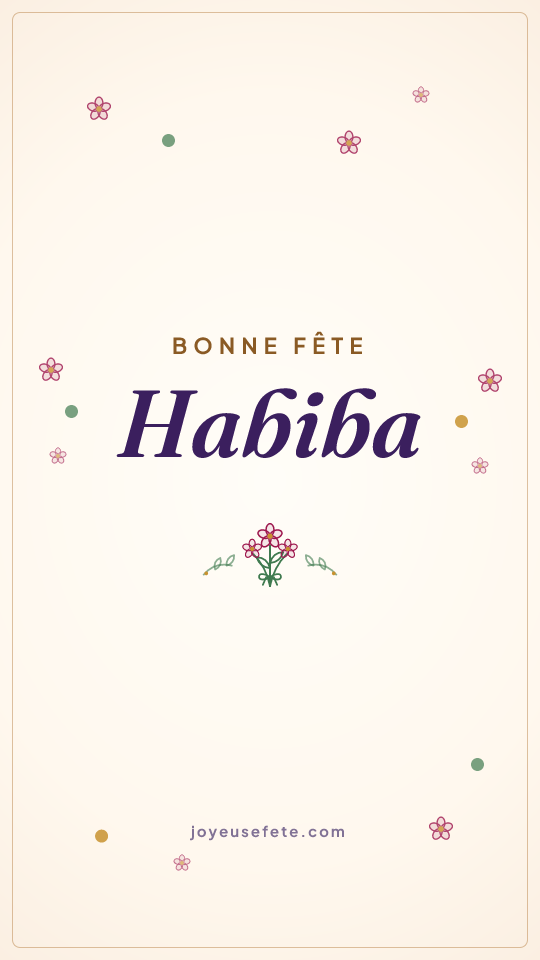 Image « Bonne fête Habiba » au format story