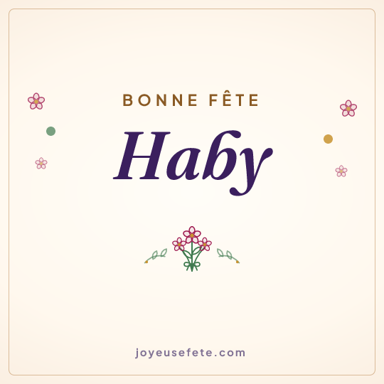 Image carrée « Bonne fête Haby » pour WhatsApp